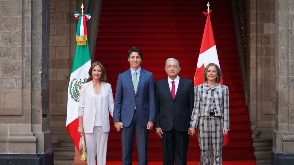 Presidente recibe visita oficial de Justin Trudeau, primer ministro de Canadá, en Palacio Nacional