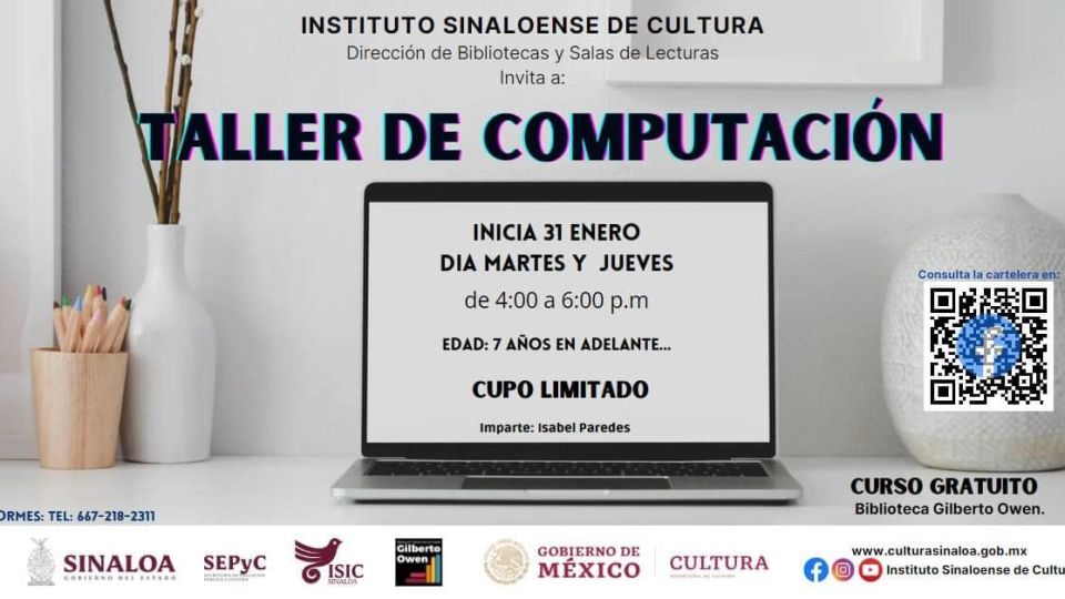 Talleres de Computación y Asesorías de Español y Matemáticas, en Biblioteca Owen