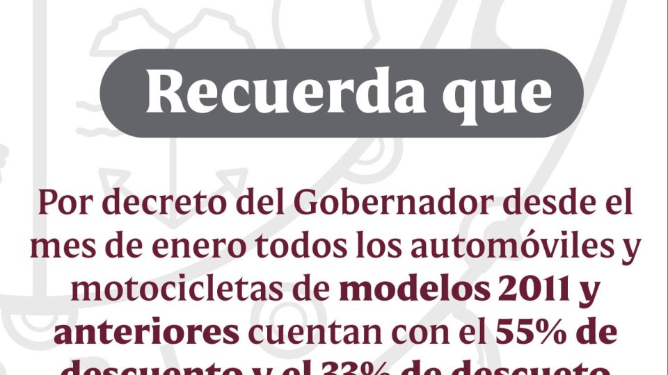 Gobierno del Estado realizará descuentos vehiculares durante marzo