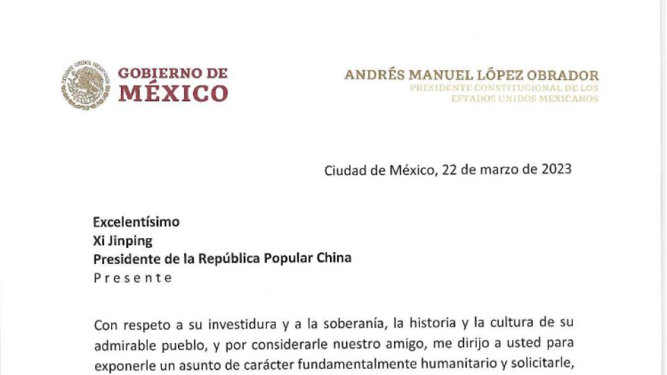 Obrador envía carta al presidente de china para colaborar y acabar con pandemia de fentanilo