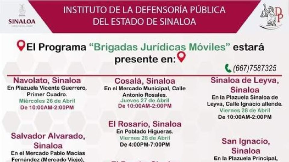 Ofrecerá Gobierno del Estado servicios jurídicos gratuitos en diferentes comunidades