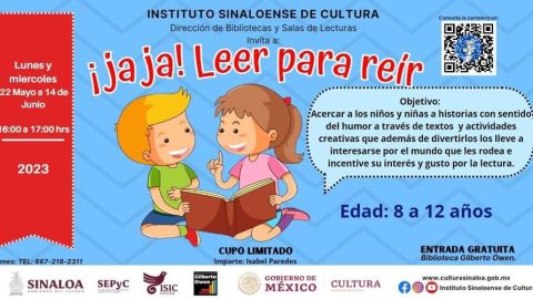 Invita ISIC a la actividad infantil "¡Ja, ja! Leer para reír", este lunes en la Biblioteca Gilberto Owen