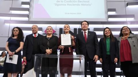 Recibió INE solicitud de registro de la candidata presidencial Claudia Sheinbaum