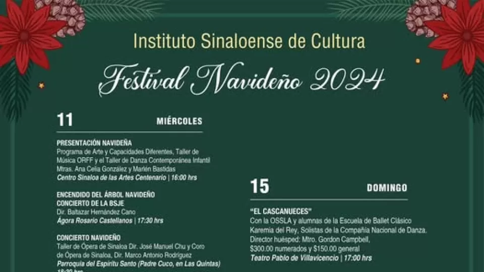 Este miércoles 11 inicia el Festival Navideño 2024 del ISIC