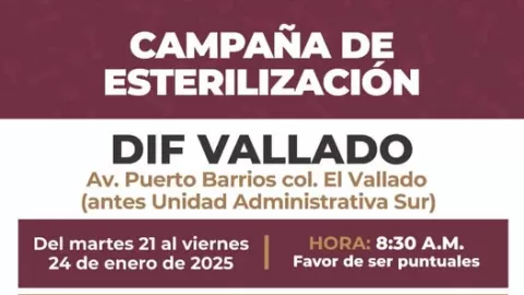 Hasta el 24 de enero continuará Campaña de Esterilización en El Vallado