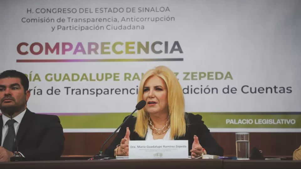 Comparece ante Congreso del Estado, la titular de la Secretaría de Transparencia y Rendición de Cuentas