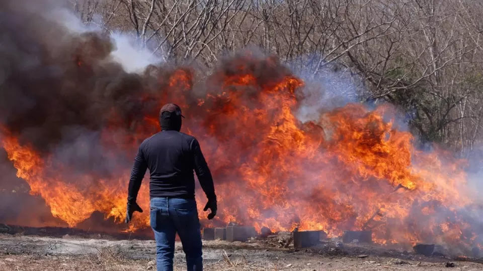 Incineran estupefacientes y destruyen objetos decomisados por FGR en Sinaloa