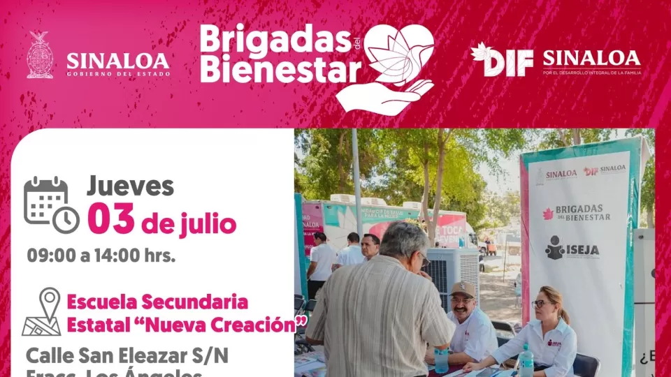 Este jueves 3 de julio las brigadasdas de DIF Sinaloa brindarán sus servicios en Culiacán