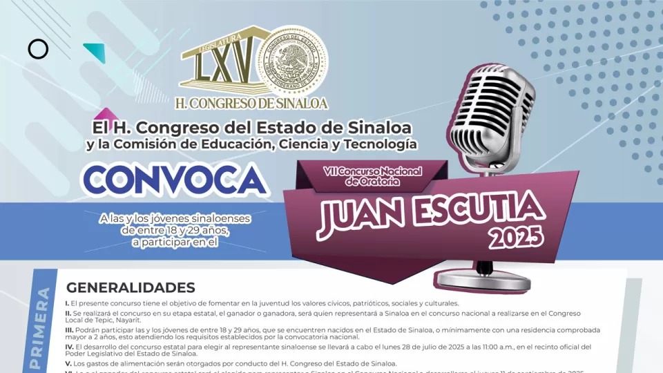 Sigue abierta la convocatoria del VII Concurso de Oratoria Juan Escutia 2025