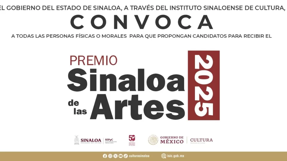 Lanzan la convocatoria al Premio Sinaloa de las Artes 2025