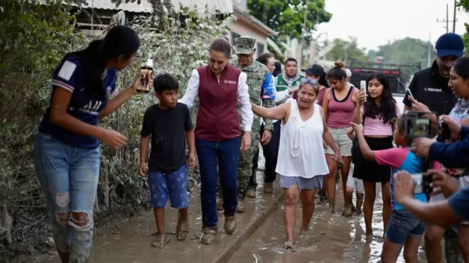 Presidenta supervisó trabajos de apoyo a la población en Álamo y Tempoal, Veracruz