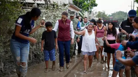 Presidenta supervisó trabajos de apoyo a la población en Álamo y Tempoal, Veracruz