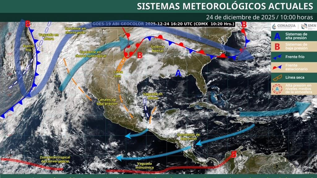 Sinaloa: Calor Persistirá en Nochebuena y Navidad a Pesar de Frente Frío; Vientos Costeros y Noches Frescas Confirmadas