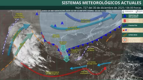 Frente Frío 25 Desata Lluvias Torrenciales, Nieve y 'Norte' Intenso en México: Pronóstico para el 30 de Diciembre de 2025