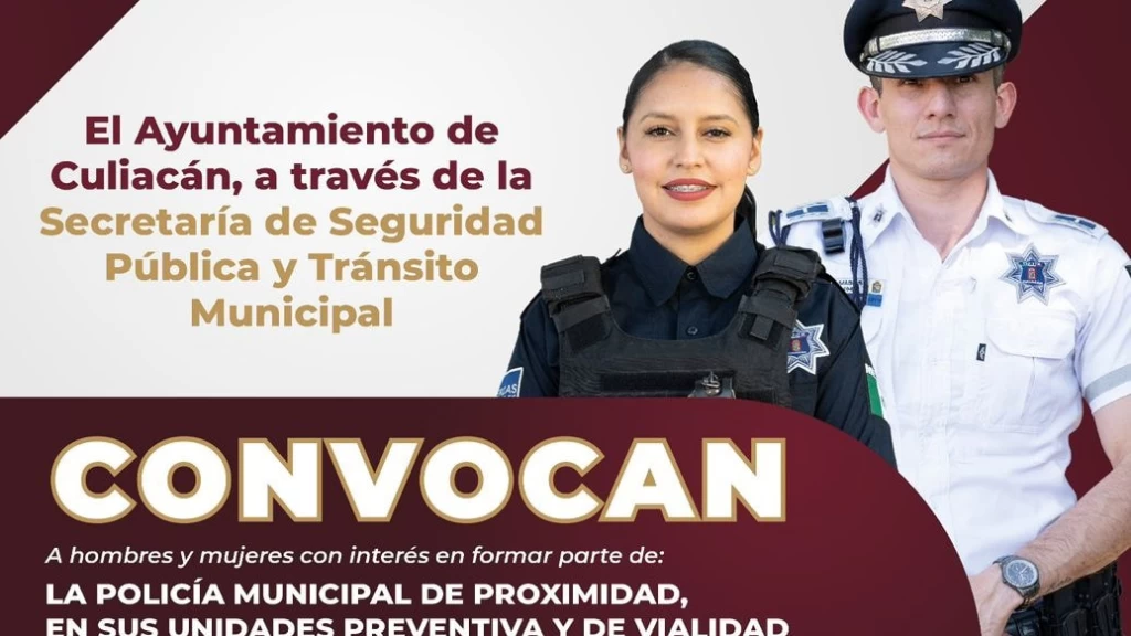 Culiacán busca 400 nuevos policías: Ofrecen salario de $18,000, formación y prestaciones para reforzar la seguridad municipal en 2026