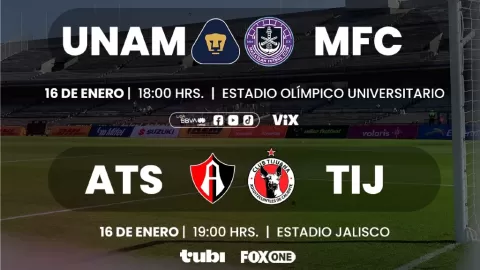 Fútbol Mexicano al Rojo Vivo: Jornada 3 de Liga MX y Liga MX Femenil en este viernes 16 de enero de 2026