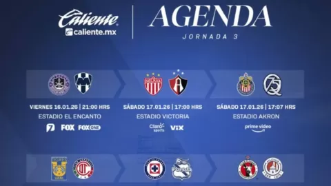 ¡Liga MX al Rojo Vivo! Horarios y Canales para no perderte la Jornada 3 este Sábado 17 de Enero 2026: Necaxa vs Atlas, Chivas vs Querétaro y más