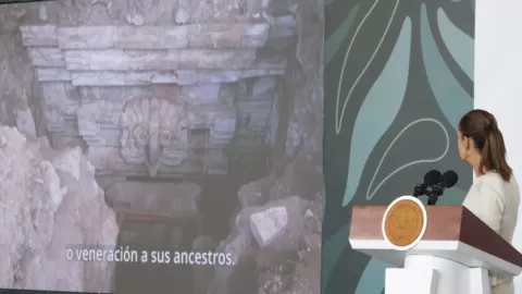 Presidenta informa hallazgo de la Tumba 10 de Huitzo en Oaxaca