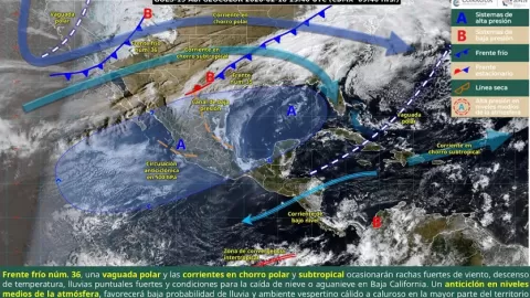 Alerta Meteorológica: Nuevo Frente Frío Impacta el Noroeste de México con Vientos, Lluvias y Posible Nieve