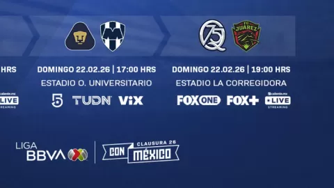 ¡Domingo de Liga MX! Pumas Pone a Prueba su Invicta Racha ante Rayados en la Jornada 7 del Clausura 2026
