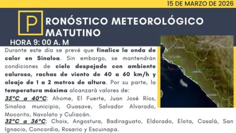 Sinaloa Enfrenta un Domingo Caluroso con Vientos Moderados: El Pronóstico para este 15 de Marzo