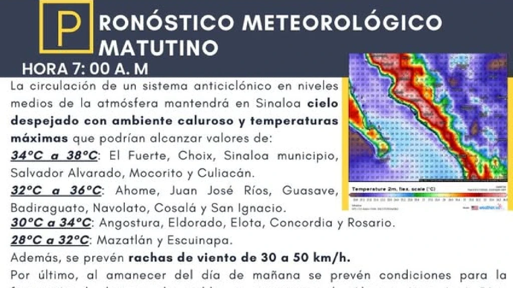 Sinaloa Enfrenta Calor Extremo de 38°C Hoy y Alerta por Posible Segunda Onda de Calor el Jueves