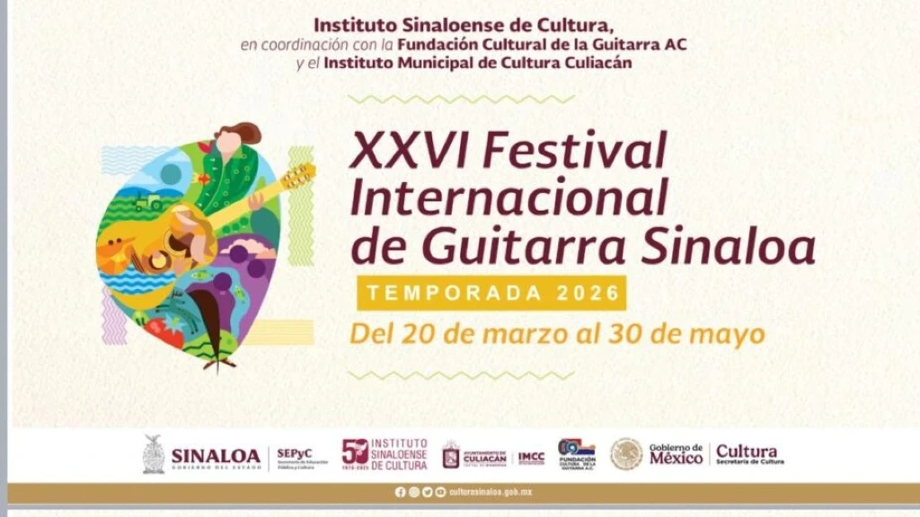 ¡Inicia el 26º Festival Internacional de Guitarra Sinaloa! Joaquín Clerch encabeza la apertura con un espectáculo imperdible en Culiacán