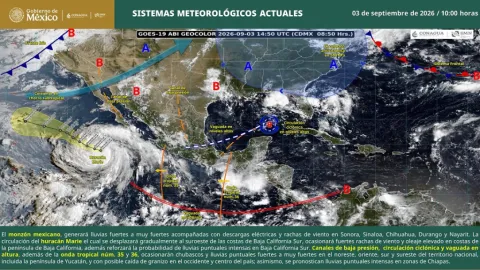 Huracán Marie se Intensifica a Categoría 1 y Pone en Alerta a Baja California Sur