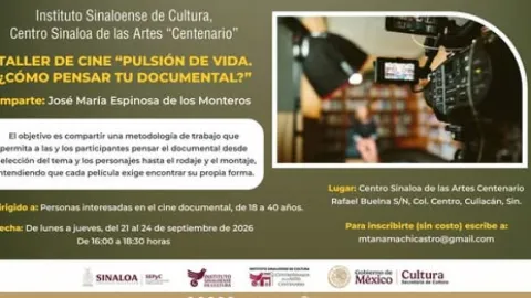 Invita el ISIC a participar en el Taller de Cine Documental “Pulsión de vida”